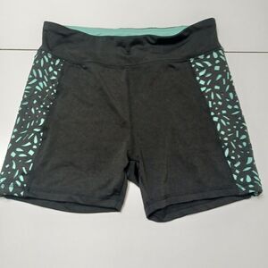 Just Be Free Shorts Womens Medium Black Stretch Flat Front Elastic Waist Spandex